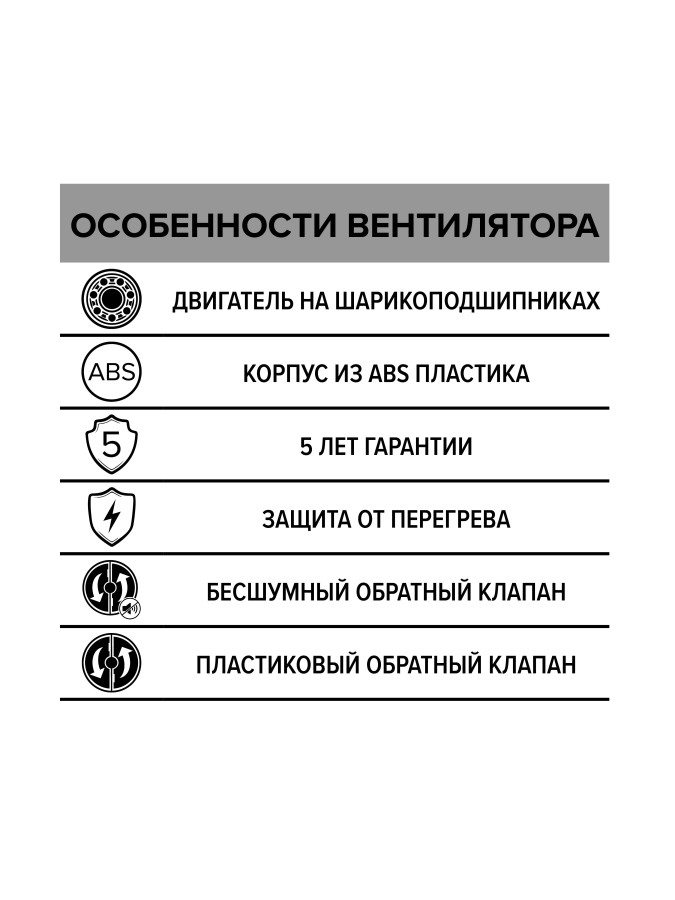 RIO 4C, Вентилятор осевой вытяжной с обрат. клапаном D 100 RIO 4C