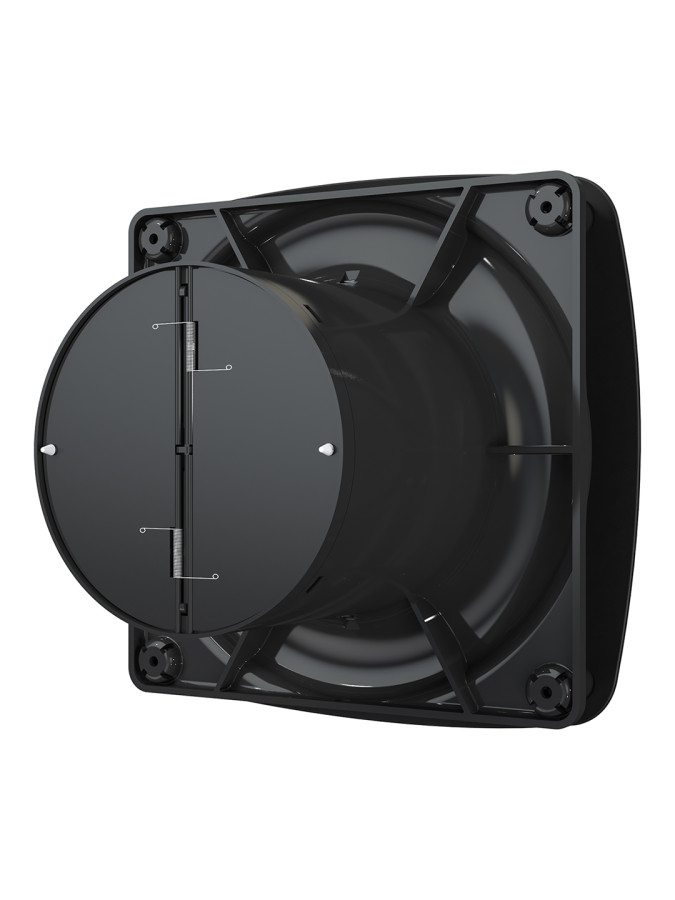 RIO 4C Matt black, Вентилятор осевой вытяжной с обратным клапаном D 100, декоративный RIO 4C Matt black, Вентилятор осевой вытяжной с обратным клапаном D 100