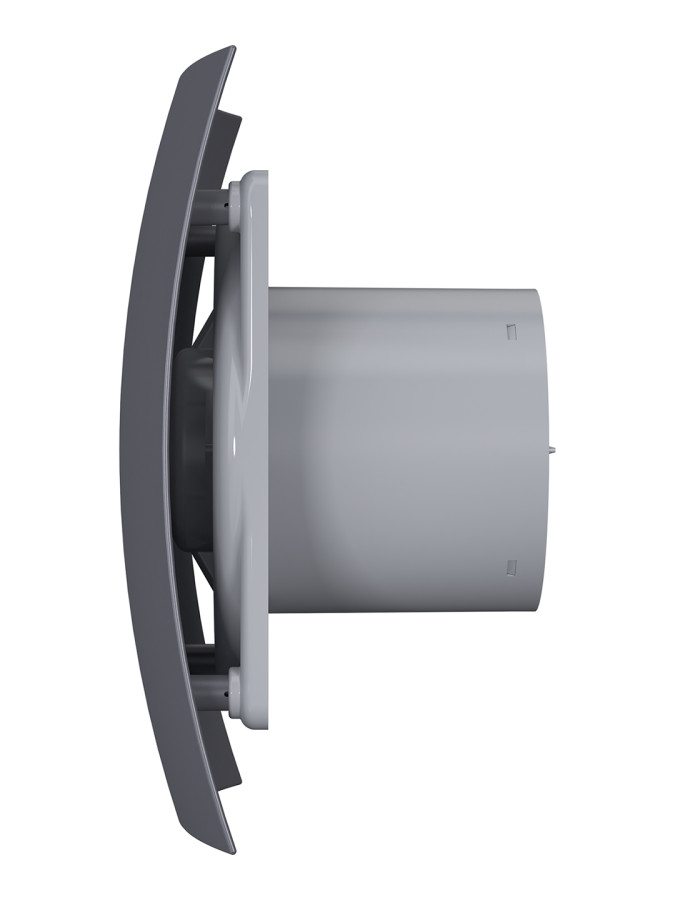 BREEZE 4C Dark gray metal, Вентилятор осевой вытяжной с обратным клапаном D 100, декоративный BREEZE 4C Dark gray metal