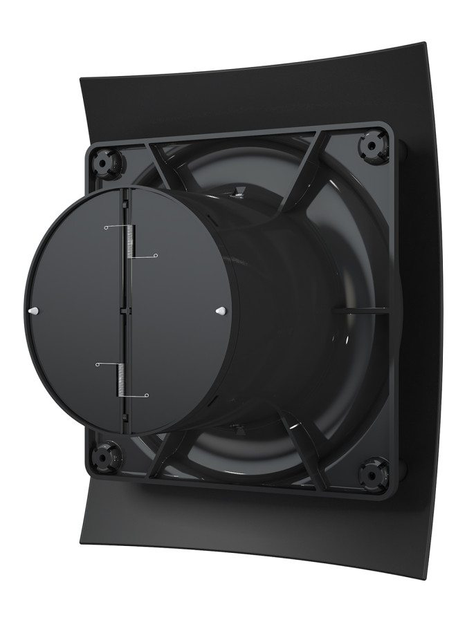 BREEZE 4C Matt black, Вентилятор осевой вытяжной с обрат. клапаном, D 100 BREEZE 4C Matt black