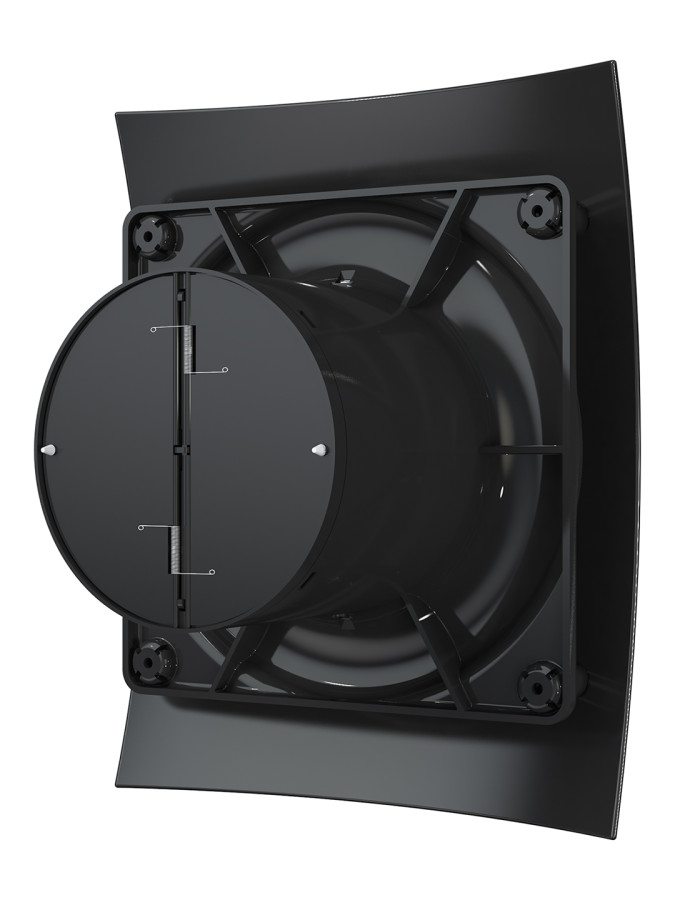 BREEZE 4C Obsidian, Вентилятор осевой вытяжной с обрат. клапаном, D 100 BREEZE 4C Obsidian