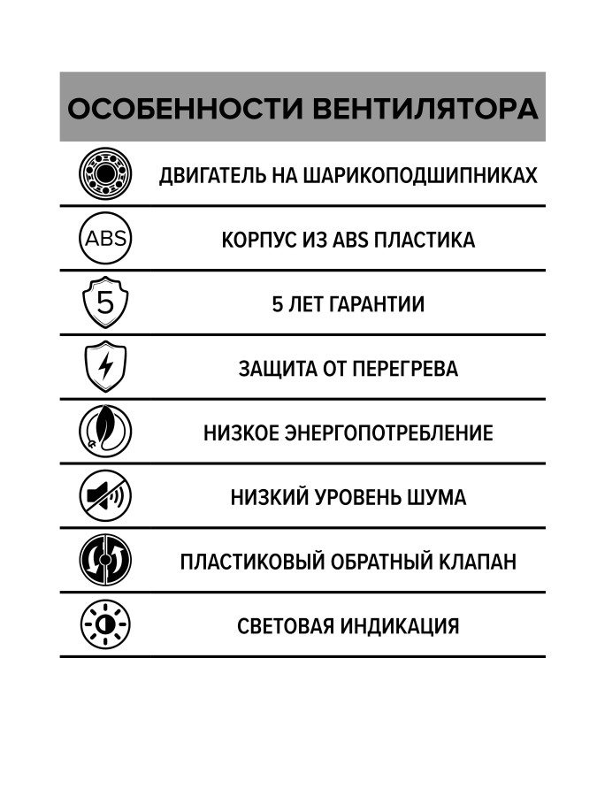 SLIM 4C, Вентилятор осевой вытяжной с обратным клапаном D 100 SLIM 4C