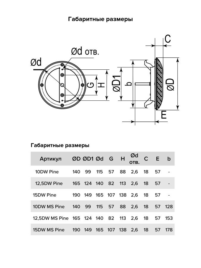15DW pine,, Анемостат приточно-вытяжной регулируемый для бань и саун, с фланцем D150 (СОСНА) 15DW